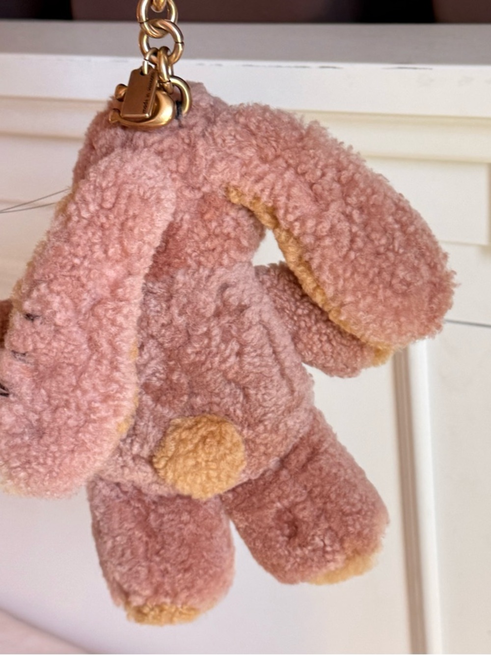 Coach Floppy Bunny Plushie Bag Charm made from genuine shearling - Picture 4 of 5